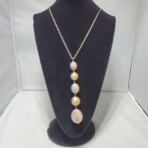 Vetta 5 bead gold chain necklace